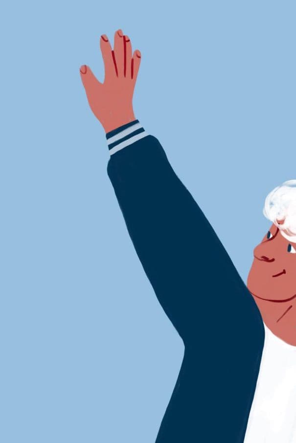 Illustration d'un jeune hôte qui dit bonjour