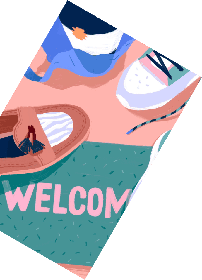 Illustration d'un paillasson avec deux chaussures